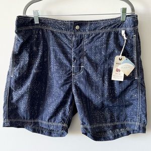 NWT Woolrich Mens Swim Shorts Trunks Indigo Blue Lined N9